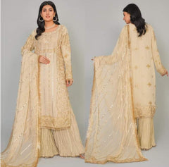 Wedding Edition 26 SAJNI 3286 - Gold - 2026 Wedding edition Heavy chiffon embroidered Pakistani designer Palazzo suit S-XI suits